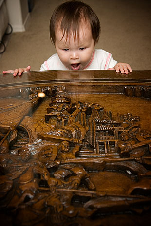 Kadence likes the table